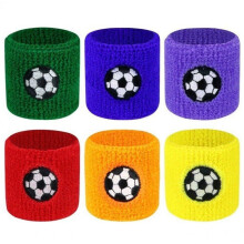 6pcs Sports Wristband Moisture Wicking Terry Football Sweatbands Cotton