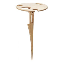Outdoor Table Portable Wine Table with Foldable Round Wooden Desktop for Picnic Camping and Lawn Parties Easy to Carry