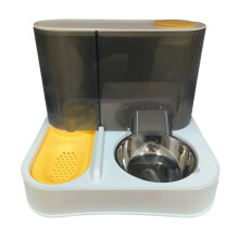 Elevated Cats Dog Bowl Set Leak Resistant Drinking-Yellow