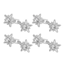 4 Pairs Jeans Button Pins Star Waist Buckles Detachable-silver