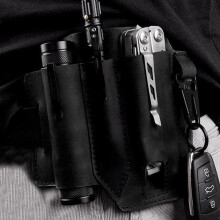 Multitool-Etui, perfekte Passform für den Gürtel, Organizer für EDC-Zubehör, Crazy Horse Leder, schneller Zugriff auf taktische Stifte und