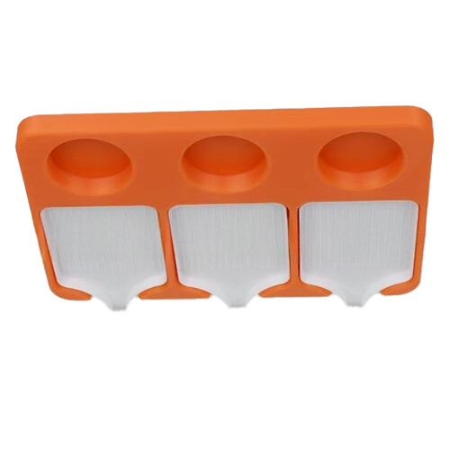 Sturdy Plastic Art Container Streamlines-Circular orange color