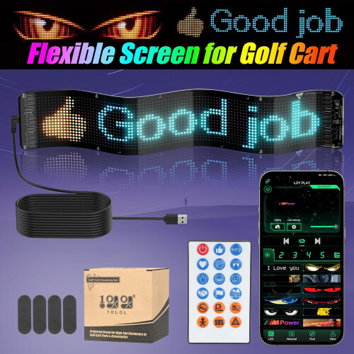 LED Scrolling Display RGB Bluetooth Programmable Waterproof Flexible Sign for Window or Golf Cart 2