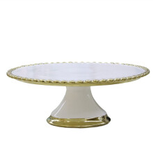 Elegant Ceramic Round Cake Stand Tall Dessert Display Tray for Parties and Afternoon Tea