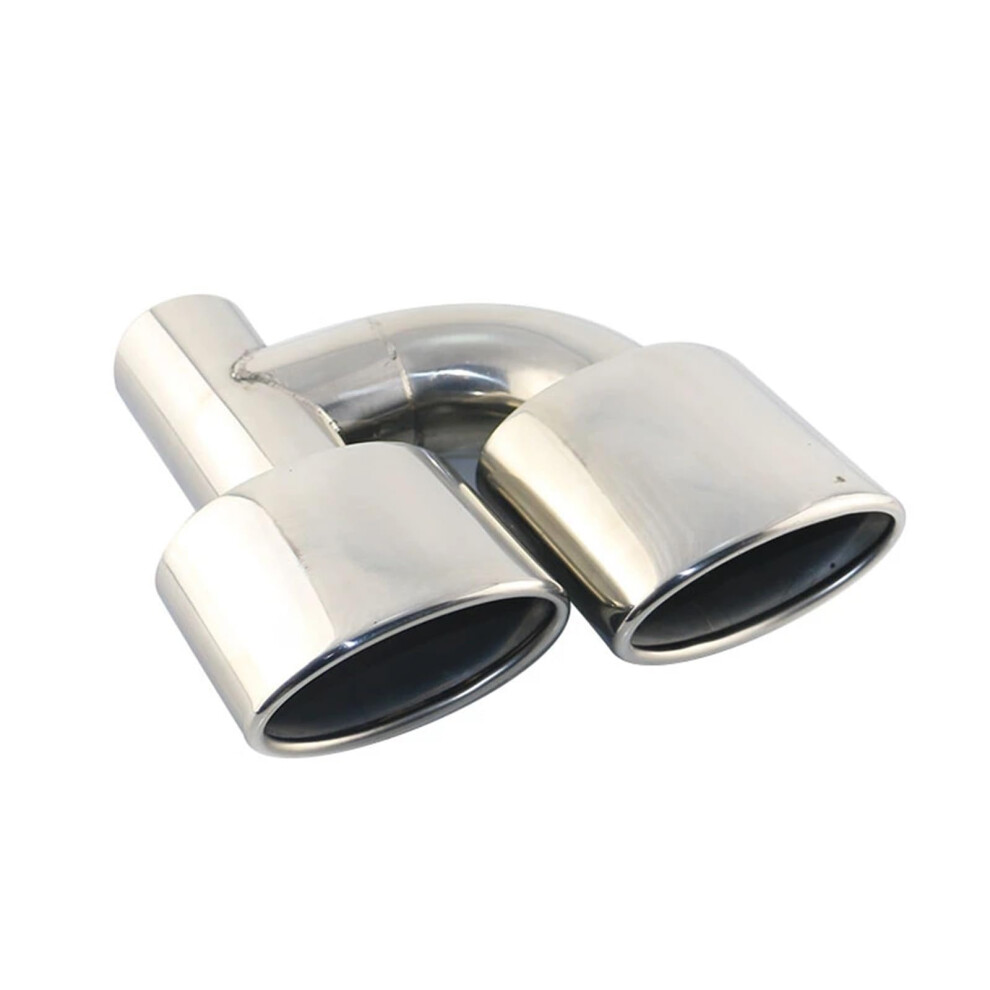 63Mm Dual Outlet Stainless Steel Car Exhaust Tip Slant Rolled Edge Muffler Tail Pipe Universal Fit 9426802796575