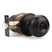 Oil Rubbed Bronze Privacy Door Knob Set with Keyless Thumb Turn Lock for Bedroom and Bathroom, 2 Pack