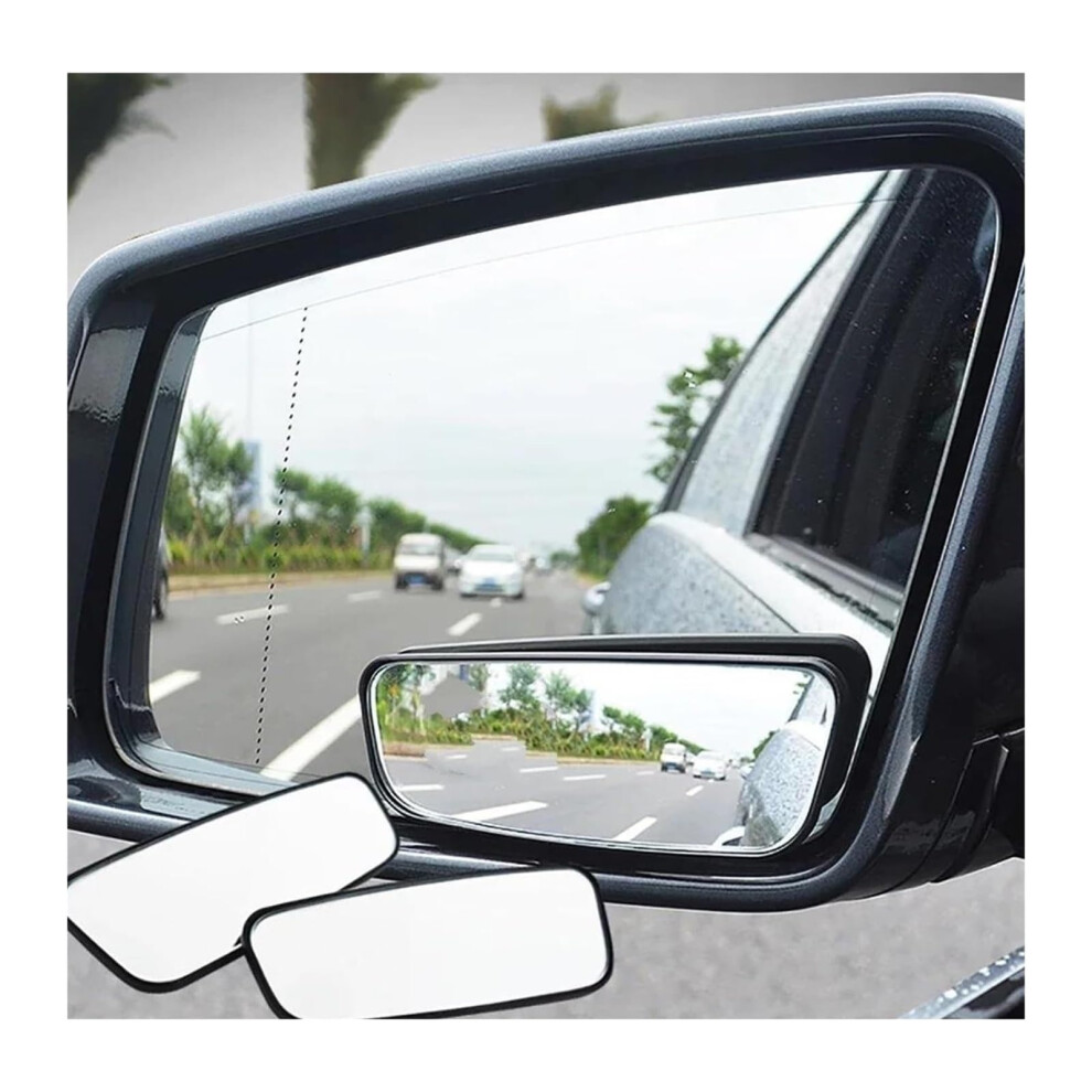 2Pcs Blind Spot Mirror 60 Wide Angle Car Side Rearview Stickon Weatherproof Scratchresistant 9119770651884