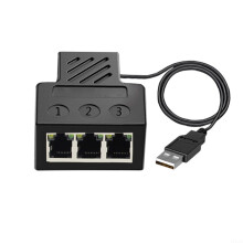 RJ45 Network Cable Splitter 1 To 3 Ethernet Adapter, 0.8M Extension Cable, For Home Office Internet Devices
