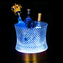 LED Ice Bucket Champagne Cooler with 7Color Lighting Rechargeable for Home Bar and Party