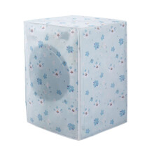 Waterproof Front Load Washing Machine Cover Dustproof UV Shield PEVA with Zipper Blue Floral S58x62x85cm