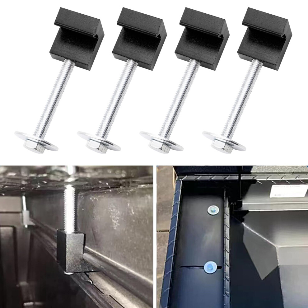 4 Pcs Universal Pickup Truck Toolbox Mounting Kit, Heavy Duty Aluminum Clamps, Nodrill Install 9119770652317