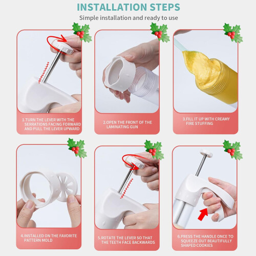 Cookie Gun Christmas Cookie Press Handheld Decorating Tool For Making Cookies 1