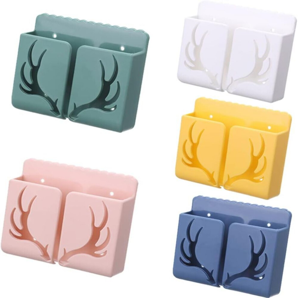 High Quality Wall Mount Phone Holder, Wall-Mounted Remote Controller Rack, Multi-Function Mobile Phone Remote Control Storage Box With Charging Hole D 9466005525633