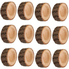 Rustic Centerpieces for Table, Best Gift Choice of Wooden Tea Light Candle Holders, 12Pcs 2.36ʺ x 1.65ʺH Personalized Natural Wooden Votives for