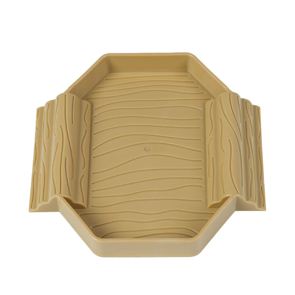 Plastic Turtles Soaking Bowl Mini Reptiles Habitat-Brown yellow