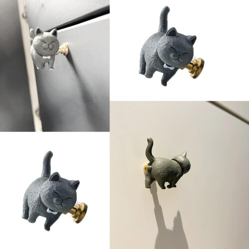 Cute 3D Cat Shape Cabinet Knobs and Drawer Pulls for Cupboard Dresser Wardrobe Kitchen Decor 1