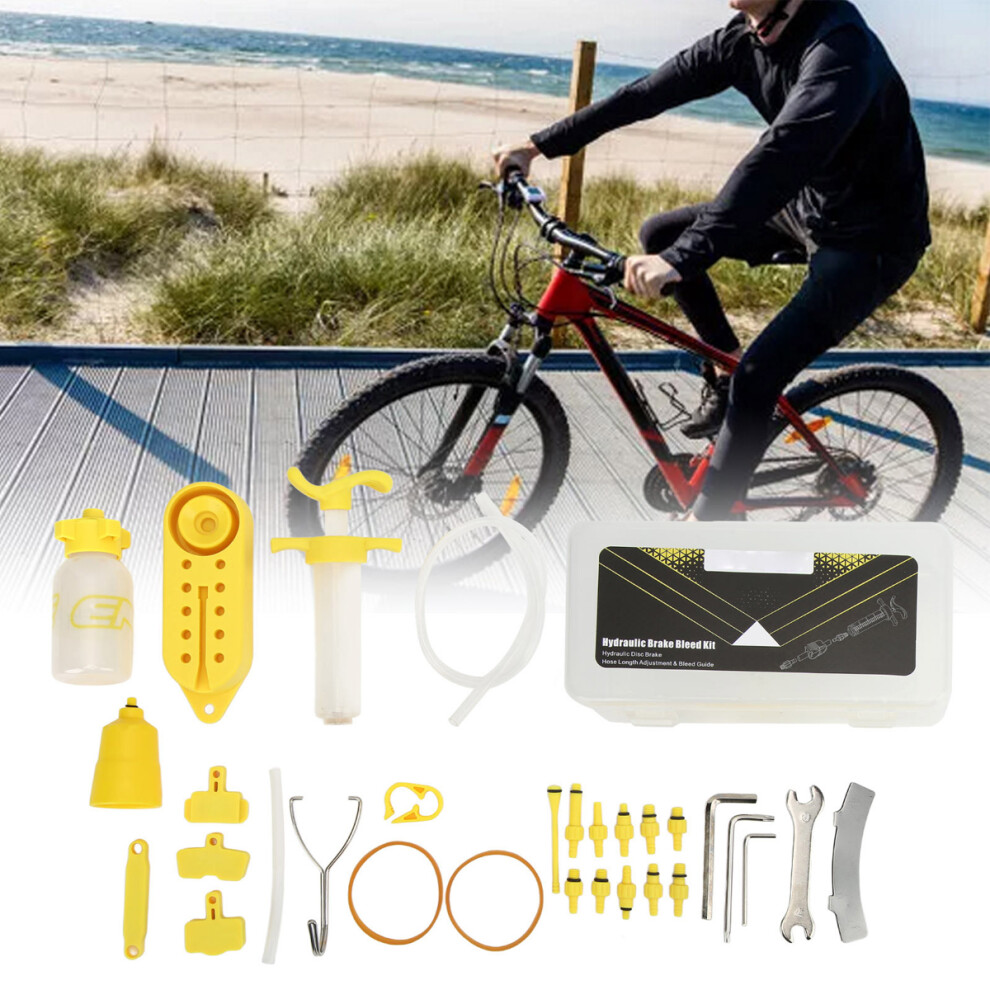 Sturdy Brass Connectors Brake Bleed Kit For Hydraulic Disc Brakes Mineral Oil Efficient Brake Maintenance Transparent Funnel Convenient And User 9048212277941