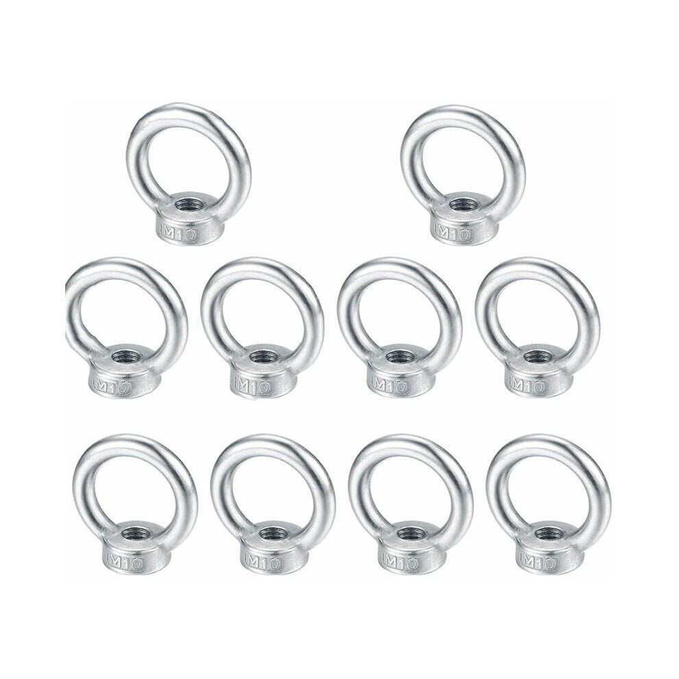 Industrial Grade Lifting Eye Nut, Stainless Steel 304 With Female Thread For Rail Loading And Unloading Ports (10 Pack) 9466005223904
