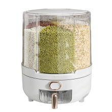 Rice Dispenser with 360 Degree Rotation, Airtight Large Capacity MultiCompartment Grain Storage