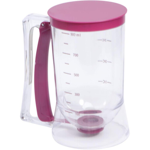 Batter Dispenser with Measuring Label for Pancakes Cupcakes Waffles Muffins, Mess Portion Control 2