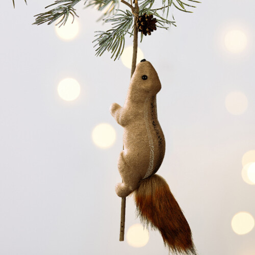 Realistic Squirrel Ornament Christmas Tree Hanging Decoration-L 1