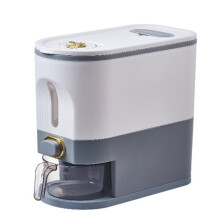 Clear Rice Dispenser, Large Grain Storage, 2.8Kg Cereal Bin, Plastic Bucket With Measuring Cup, Kitchen Organization