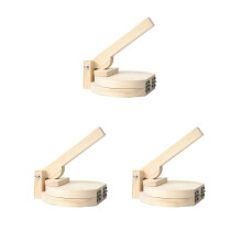 Wooden Tortilla Press 3Piece Set Manual Dumpling Presser Round Dough Press Pizza Maker