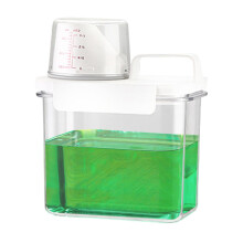 Laundry Detergent Dispenser 1100ML With Measuring Cup, Washing Powder Dispenser, Fabric Softener Dispenser, Storage Box