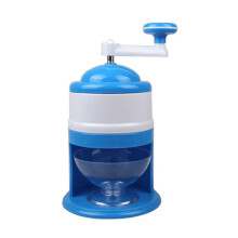 Manual Ice Crusher with Quick Hand Crank, Countertop Snow Cone Maker for Smoothies and Summer Drinks, Blue