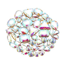 Flatback Claws Glass Sew on Rhinestones Crystal Stone-White AB