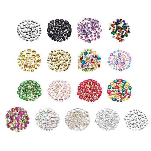 Flatback Claws Glass Sew on Rhinestones Crystal Stone-White AB 1