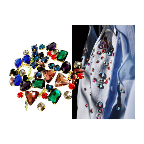 Flatback Claws Glass Sew on Rhinestones Crystal Stone-White AB 2