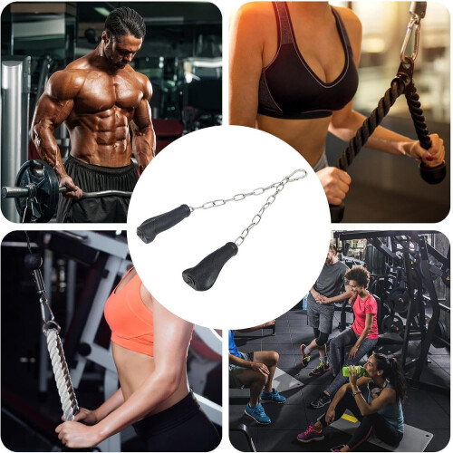 Tricep Rope Ergonomic Pulldown Attachments With AntiSlip Handle For Cable Machine Upper Body Workout 2