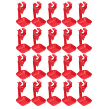 Fontana per abbeveratoi per polli, acqua fresca, abbeveratoio automatico per allevamenti avicoli, 20 pezzi, rosso, robusto e stabile, facile da