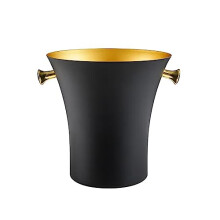 5L Black Stainless Steel Ice Bucket with Handle Keeps Ice Longer for Parties Wine Champagne Beer