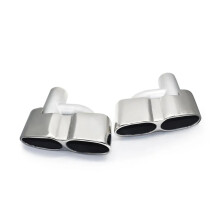 Car Exhaust Tip Pair Silver Stainless Steel Muffler Tip for Mercedes Benz W221 SClass Noise Reduction