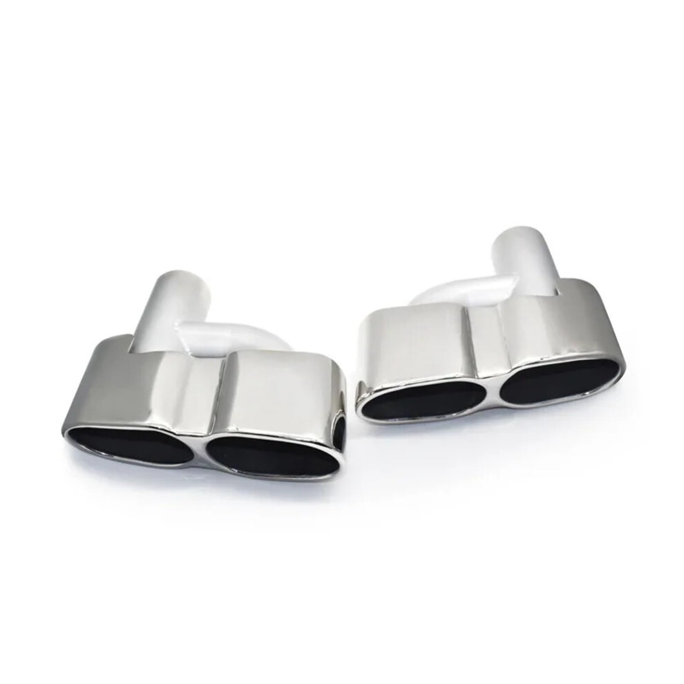 Car Exhaust Tip Pair Stainless Steel Muffler Tip For Mercedes Benz W221 Sclass Noise Reduction Silver 9189345568428