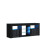 TV Unit 145cm Pulse - Black with Gloss Doors and LED Lights 4