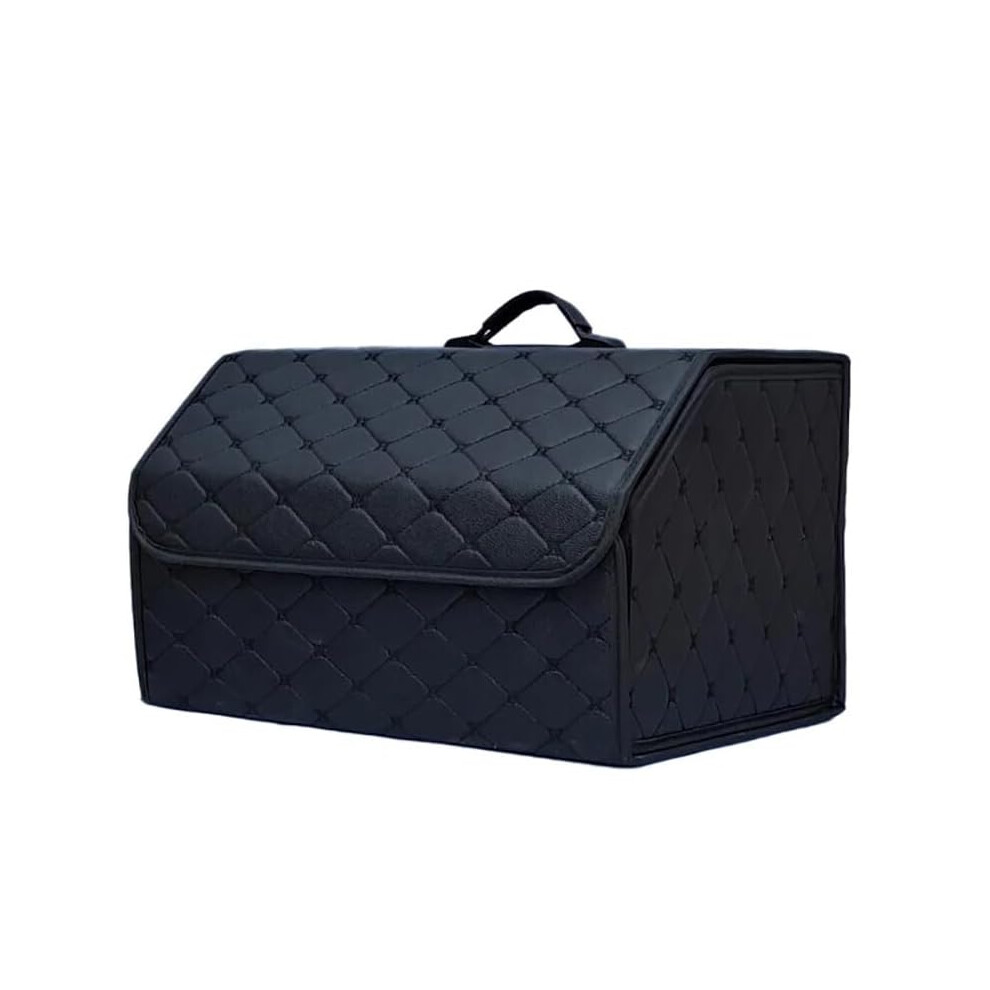 Car Boot Organiser For Acura Mdx Rdx Rl, Waterproof Leather Trunk Organizer, Collapsible Compartments Size M Black 9119770656070