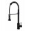 Spring Kitchen Faucet Hot And Cold Universal Sink Outlet Black Finish Pull Out Spout 1