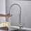 Spring Kitchen Faucet Hot And Cold Universal Sink Outlet Black Finish Pull Out Spout 5