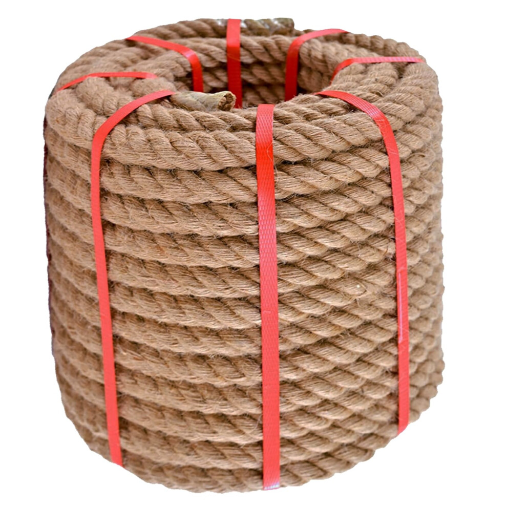 Natural Jute And Hemp Rope 1/2 In X 165 Ft Heavyduty 4Strand Twist For Crafts And Outdoor Use 9426802798692