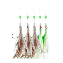 Rainbow Fishskin Fishing Rigs With Glow Beads, String Hook, Carbon Hooks, Baits Lures Tackle