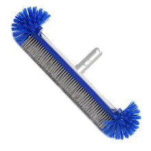 17.5 Inch Pool Cleaning Brush with Corner Bristles, ExtraWide Metal Swimming Pool Scrubber for Inground Walls and Floors