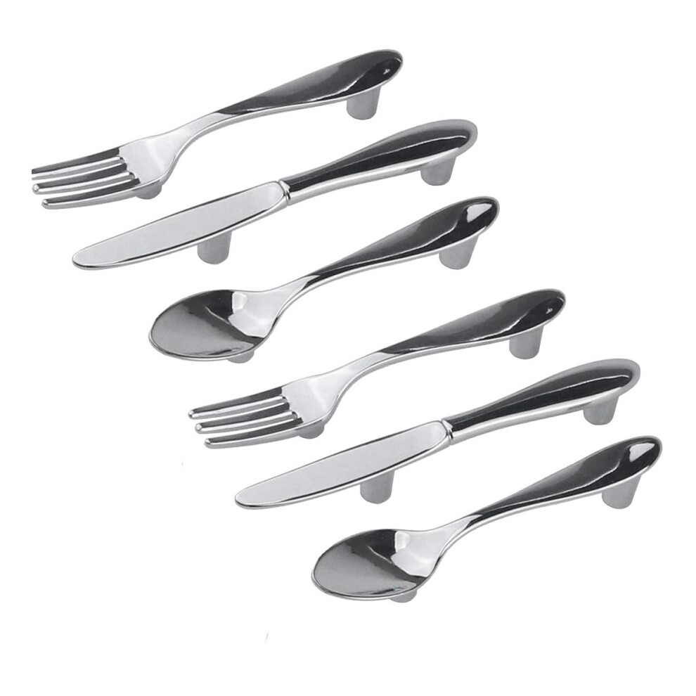 Set Of 6 Elegant Silver Kitchen Cabinet Drawer Pull Handles, 3Inch Center To Center 9119770657596