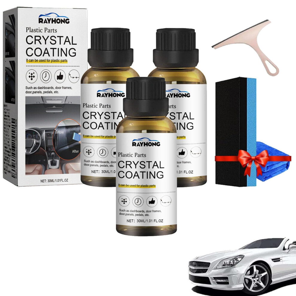 Car Plastic Restorer 3Pcs Crystal Coating For Trim With Longlasting Shine And Water Repellent 9119770657701