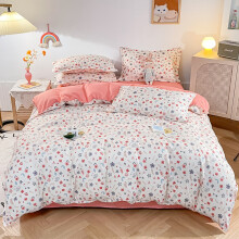 Ensemble de literie romantique à motif floral, taille Queen, housse de couette en coton avec impression réactive, tissu respirant pour toutes les