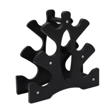 Compagno per il fitness in casa, supporto per manubri con design triangolare e elevata capacità di carico, rack per pesi facile da assemblare per