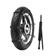 Motorcycle Snow Chains for HarleyDavidson Fat Boy 19902024, Adjustable AntiSkid, 10Pcs Black
