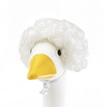 Leuke huisdierpruiken, ganzenhoed, afro-kapsel, haarstukje,-Wit